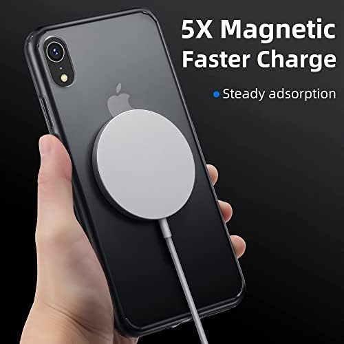Gyizho Strong Magnetic שחור למארז ה- iPhone XR [תואם ל- Magsafe] [טיפת ציון צבאי נבדק] רזה מגן מטרי מט.